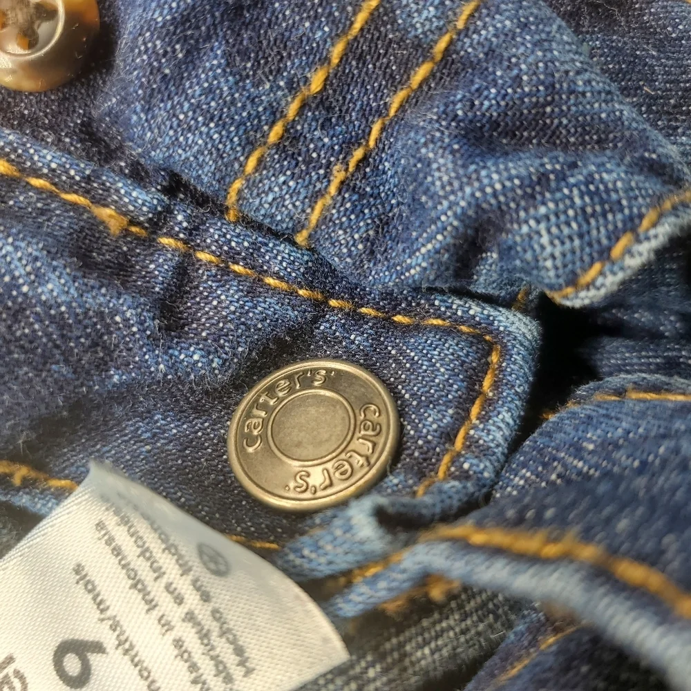 Carter's Baby Boy Dark Wash Denim Blue Jeans Size 9m 100% Cotton NWOT